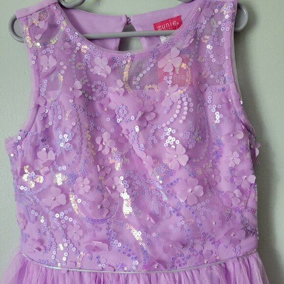 NWT! Nordstrom Zunie Girl Dress Girl's Purple Floral Knee Length Occasion. - Picture 2 of 6